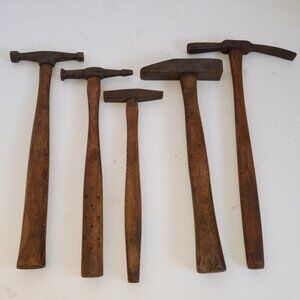 Vintage Smithing or Tack Hammers--Collection of 5--ca 18th or Early 19th Century